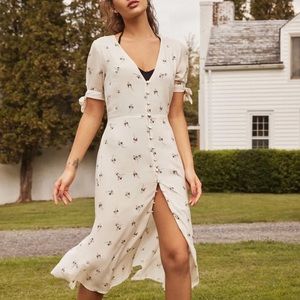 Urban Outfitters Floral White Midi Dress